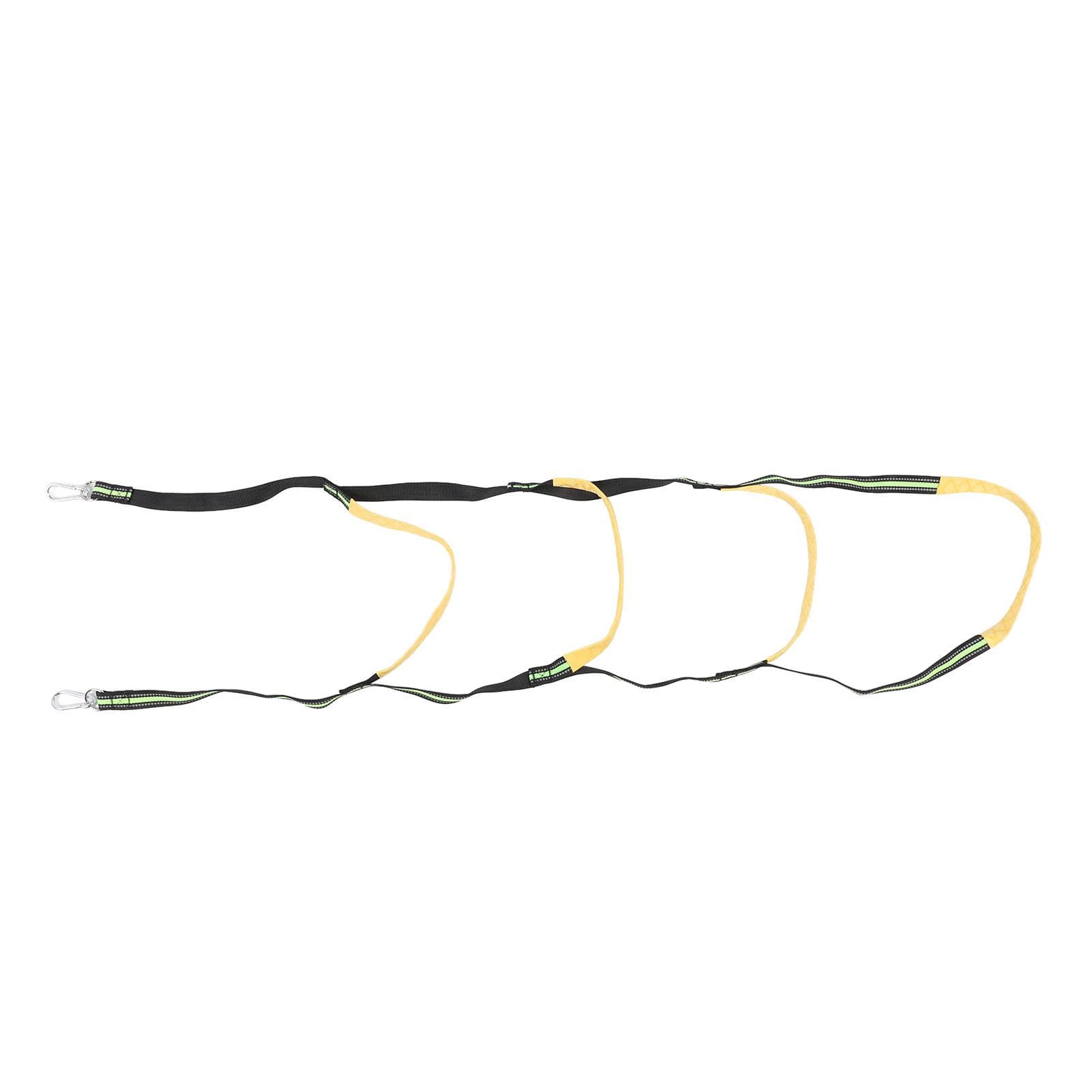 4 Step Boat Rope Ladder Boat Folding Ladder Swim Ladder for Sailboat Kayak Canoeing Fluorescent