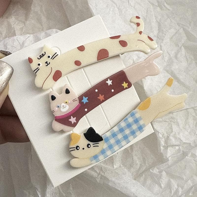 Cartoon Hair Clip Cute Cat Shape Side Bangs Clip Makeup Tools For Female Ladies Hairpin Girls Headwear Accessories Gifts Spotted