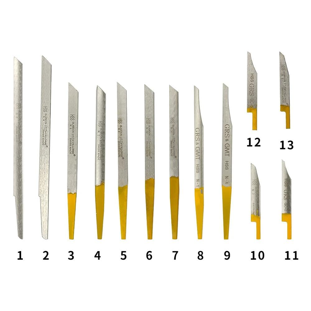Engraving Cutting Bits Kit 13Pcs Jewelry Engraver Knife Edge Tungsten Steel Carving Graver Knife Cutting Engraving Bit Kits for 13pcs
