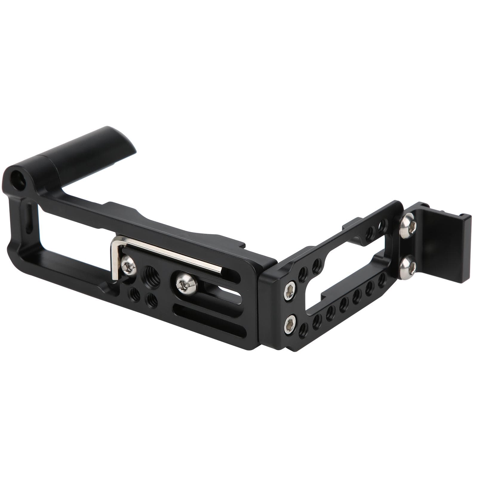 Quick Release L Plate Hand Grip Bracket with for ARCA Interface Cold Shoe Seat for Fujifilm black