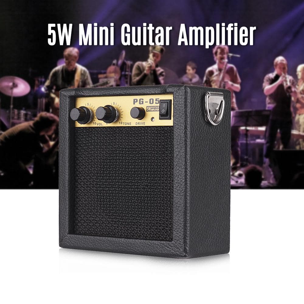 Wooden Mini Guitar Amplifier Amp Speaker 5W with 6.35mm Input 3.5mm