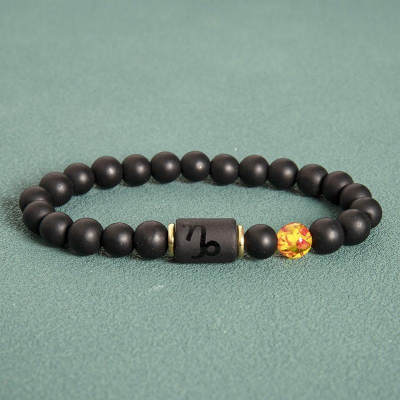 Natural Beads bracelets 12 Horoscope Lucky Natural Stone Tiger Eye Zodiac Beaded Bracelet For Women Men