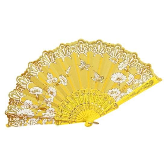 Hand Fan Attractive Exquisite Pattern Smooth Collapsible Fan Retro Chinese Style Folding Fan Photography Prop Folding Fan Office Supplies yellow