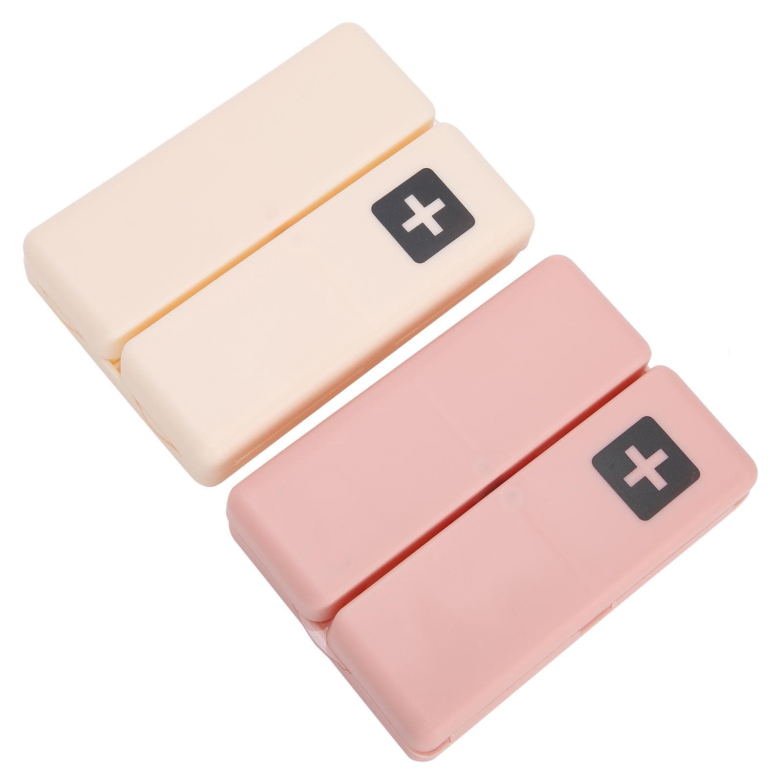 2pcs Weekly Pills Organizer Container Box Fodable 7 Grids Vitamins Medicine Cases