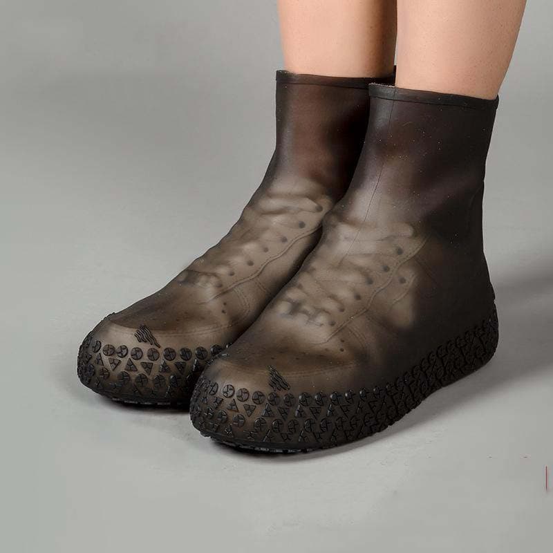 Silicone Outdoor Shoe Cover Latex Riding Rain Boots Cover Reusable Dust Cover Waterproof Thick Non-slip Wear-resistant Foot Cover Protection 41-44 black