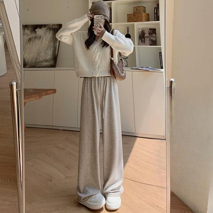 Drape Casual Women's Spring and Autumn New Loose High-waisted Versatile Trousers XXL