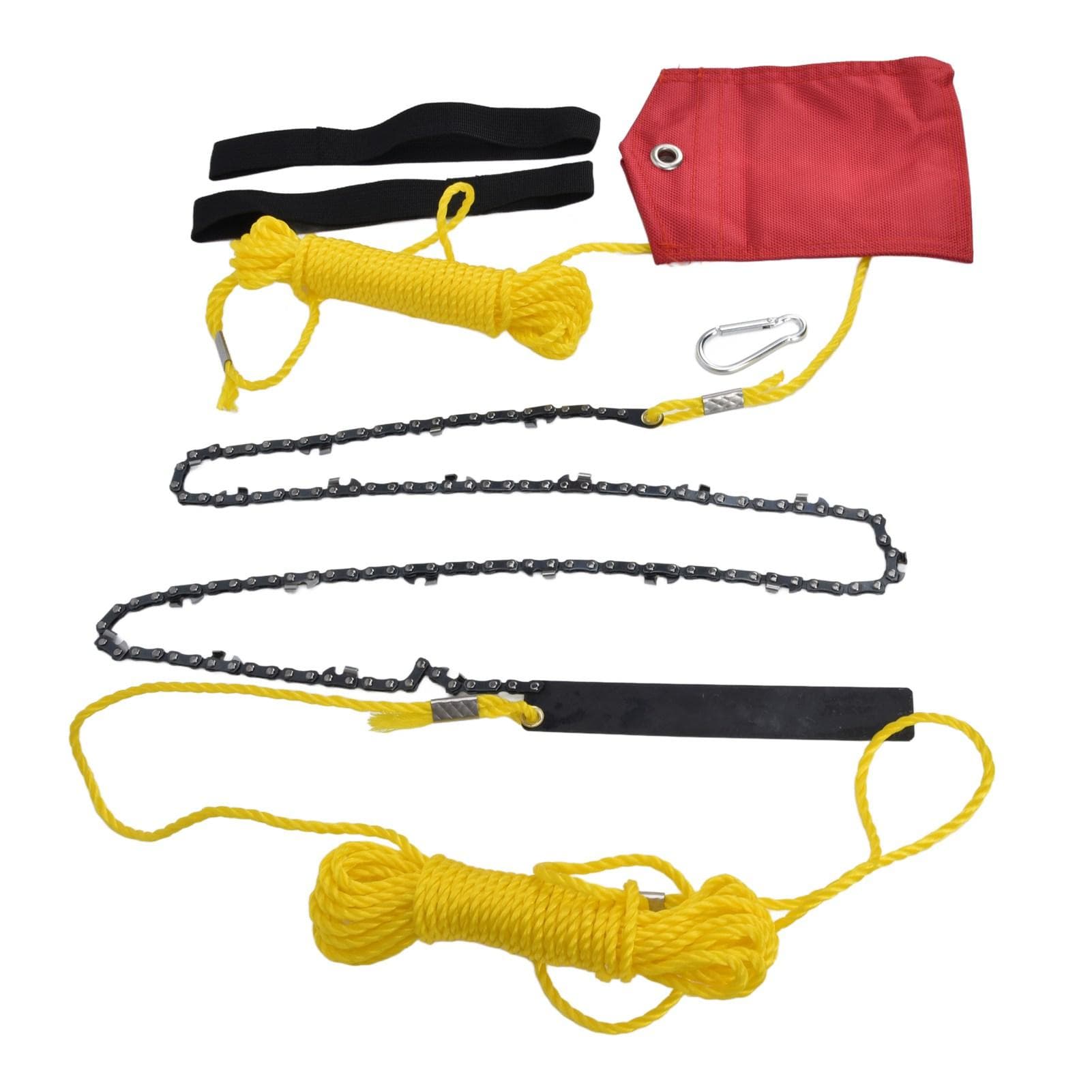 48 Inch Tree Limb Hand Rope Chain Saw 63 Teeth High Hardness Comfortable Handle Folding Pocket
