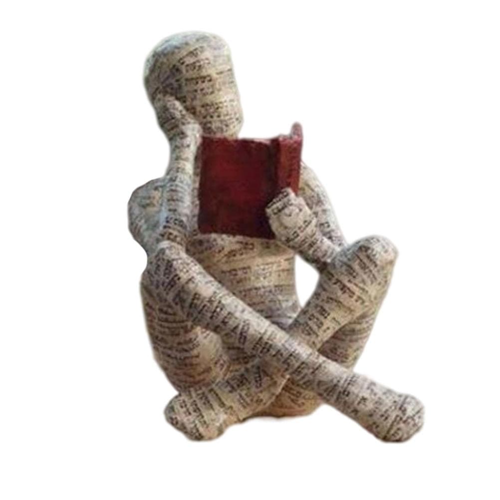 Vintage Reading Woman Figurine Pulp Lady Reading Bookshelf Decor Resin Statue Crafts Gifts Figures