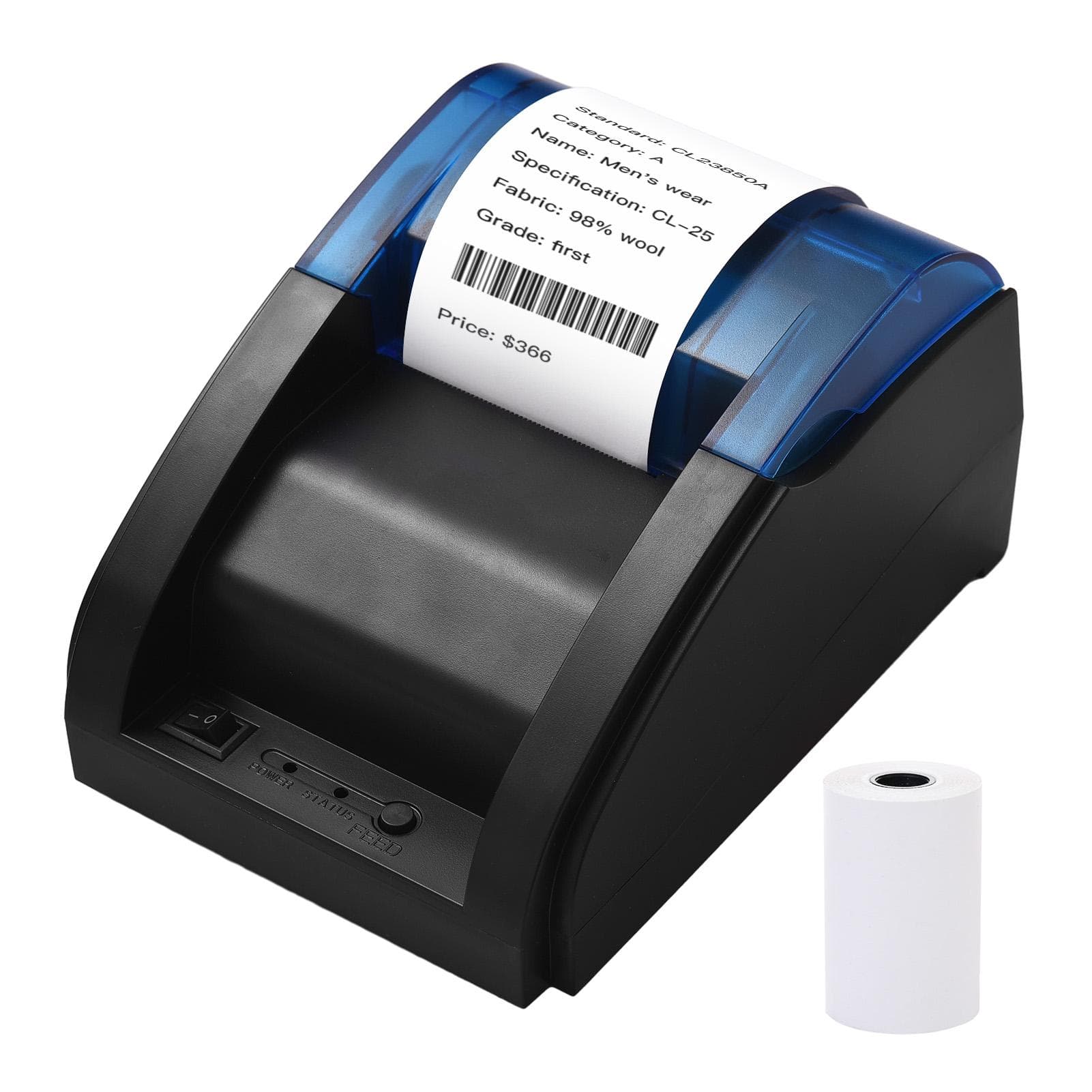 58mm Desktop Receipt Printer POS Printer Direct Thermal Printing Compatible with US Plug