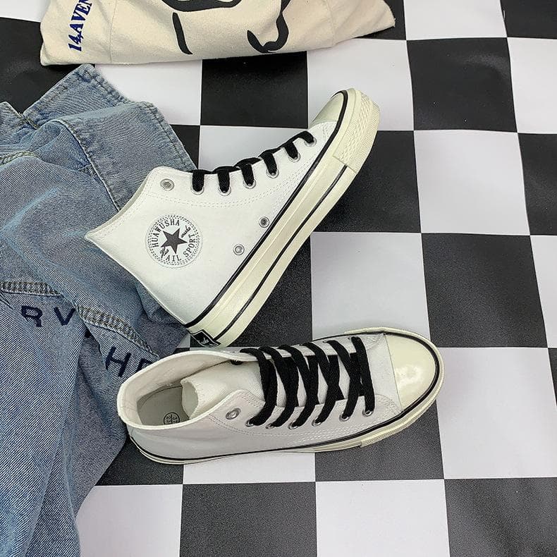 High-top Canvas Shoes Women's Spring and Autumn New Student Retro All-match Sneakers 35