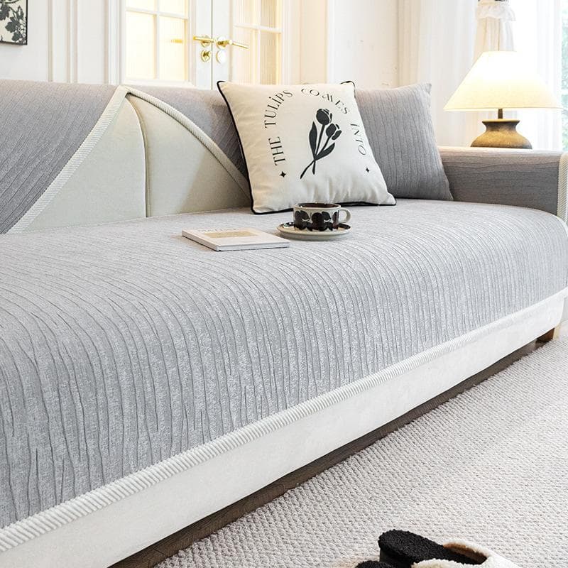 Four Seasons Sofa Cover Chenille Striped Sofa Mat Solid Color Sofa Cushion Living Room Non-Slip Couch Cushion Armrest Backrest 70x70cm 1pcs