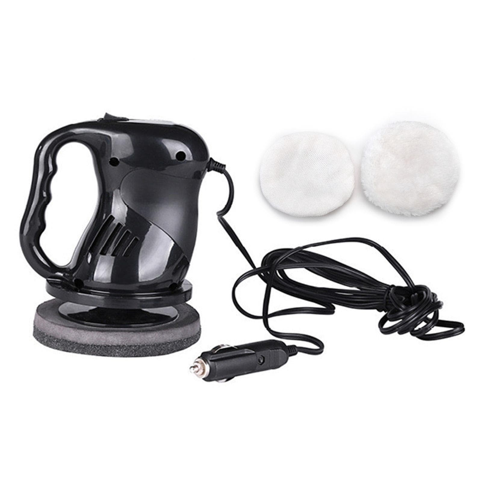 Electric Car Polisher Machine, Buffer Polisher Waxer Kit with 2 Pads for Car Detailing Polishing black