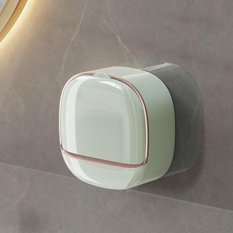 Wall Mounted Soap Holder With Lid, High-End Drainage Soap Holder, Waterproof Soap Dish Storage, Suitable For Bathroom, Shower 1PC