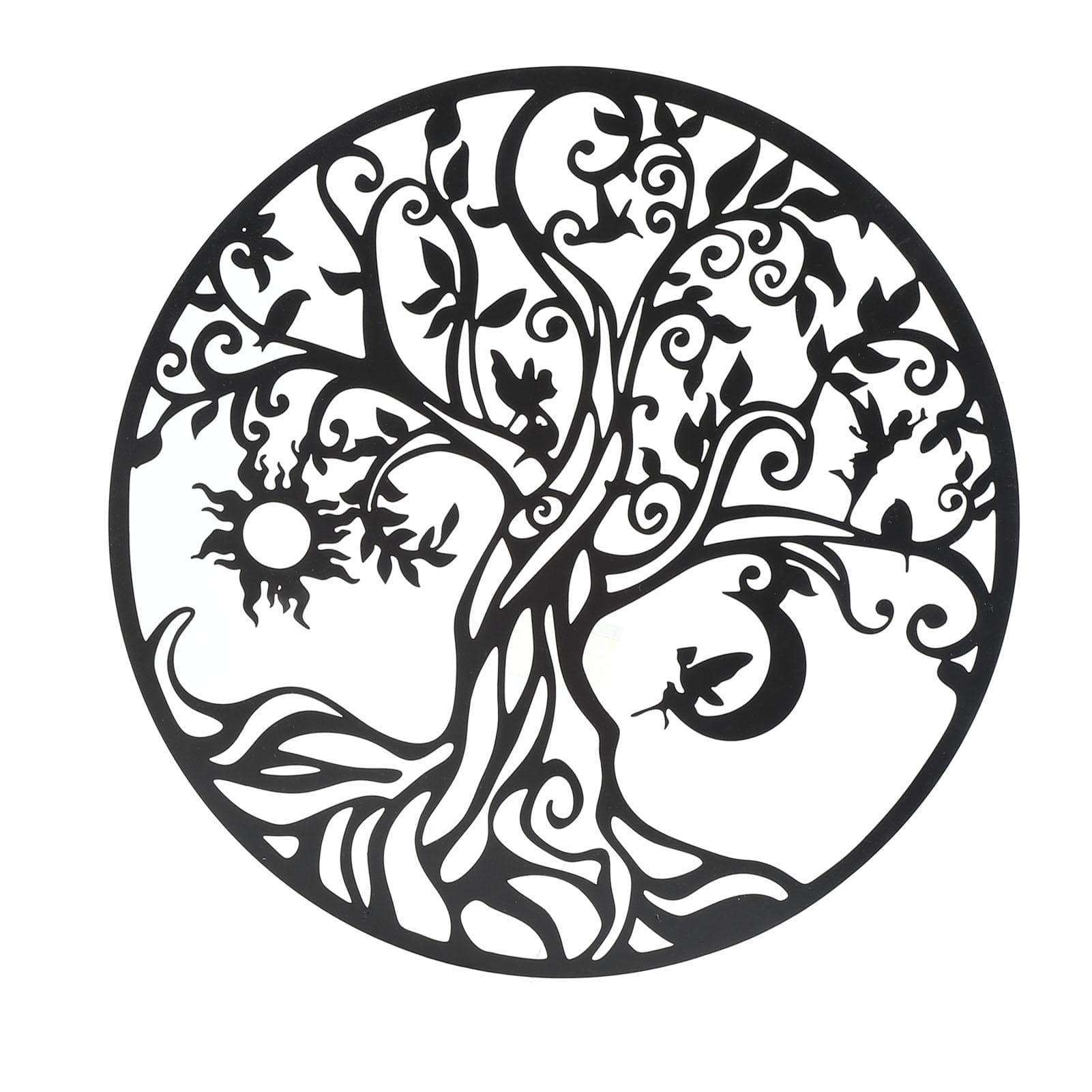 Tree of Life Wall Art 11.8in Round Decorative Metal Wall Plaque for Living Room Bedroom Indoor