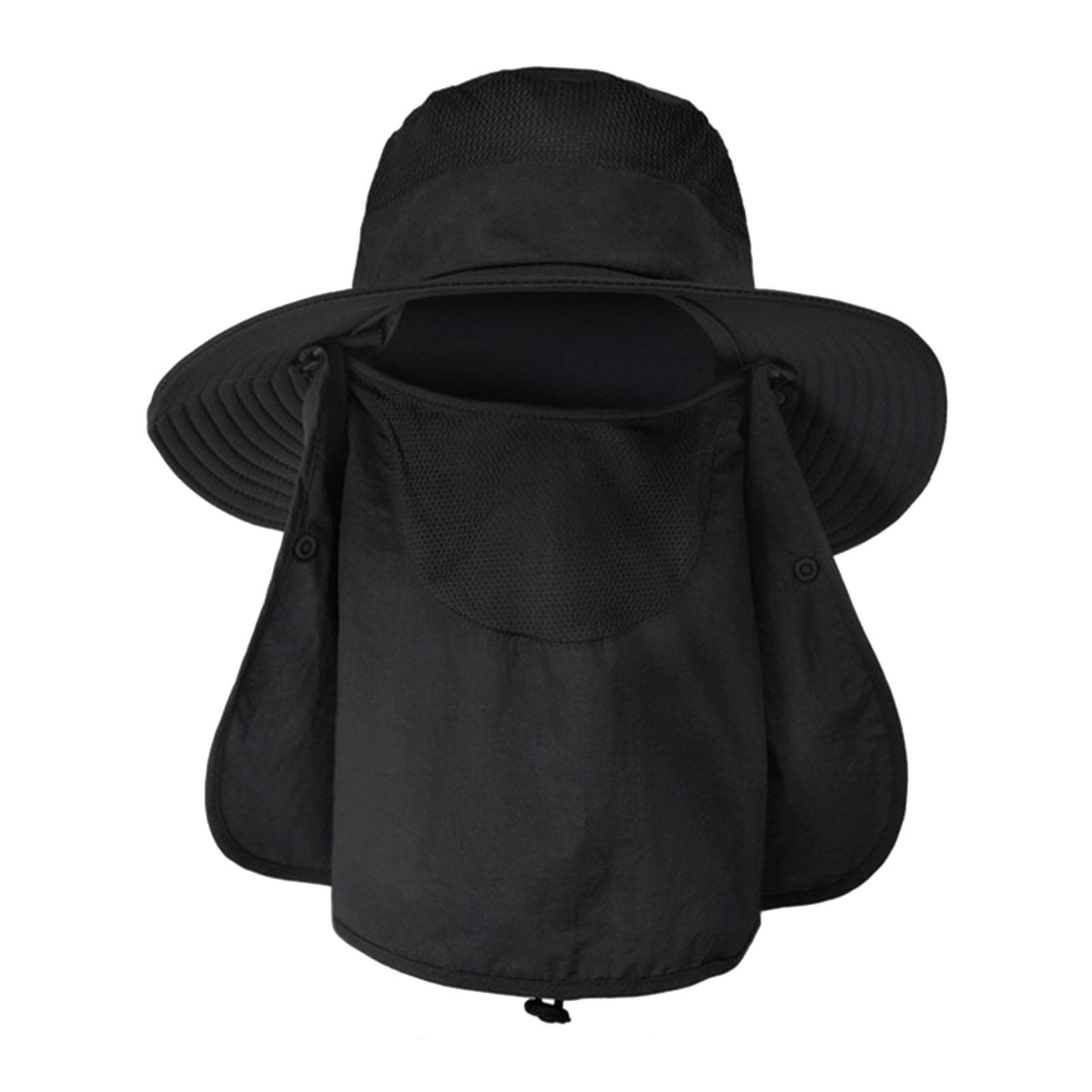 UV Protection Fishing Hat for Men & Women Outdoor Summer Sun Protection Waterproof Wide Brim Hat black