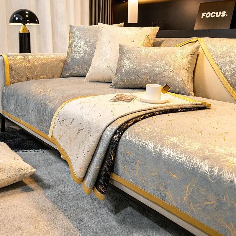 Luxury Bronzing Sofa Cover for Living Room All Inclusive Non-Slip Sofa Cushion Mat Couch Towel Sectional Couch Cover Home Decor 90x90cm 1pcs