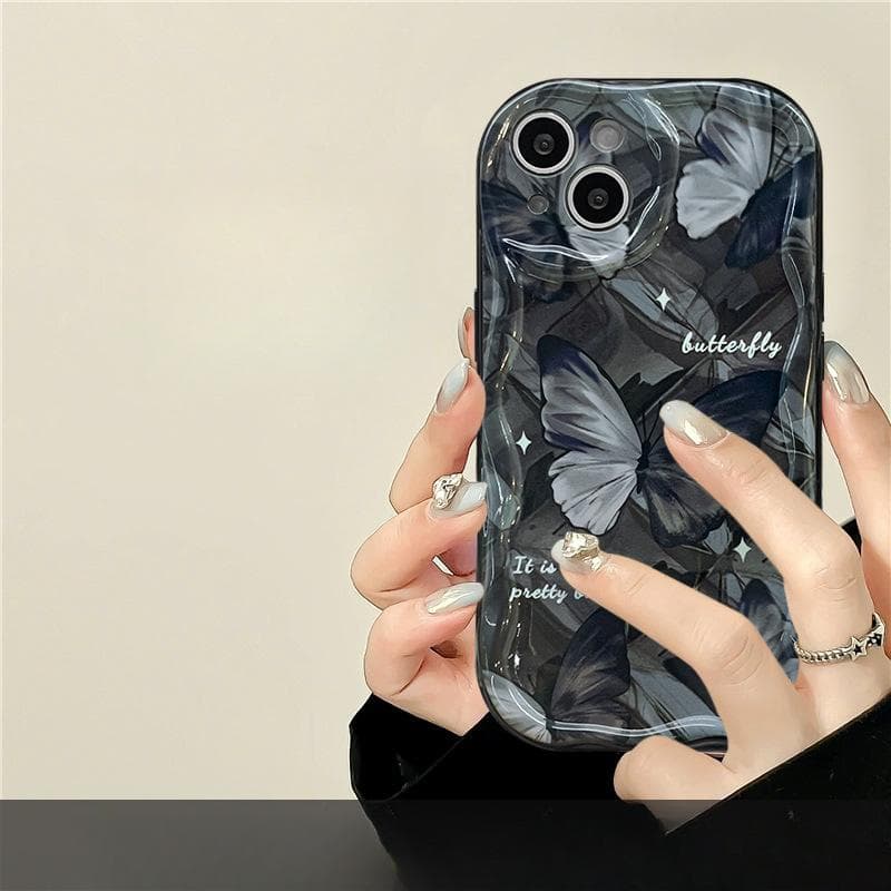 Applicable To Apple 14promax Mobile Phone Case IPhone 15/16 Sweet Butterfly Stand 13mini Silicone Anti-fall iPhone 6s Plus
