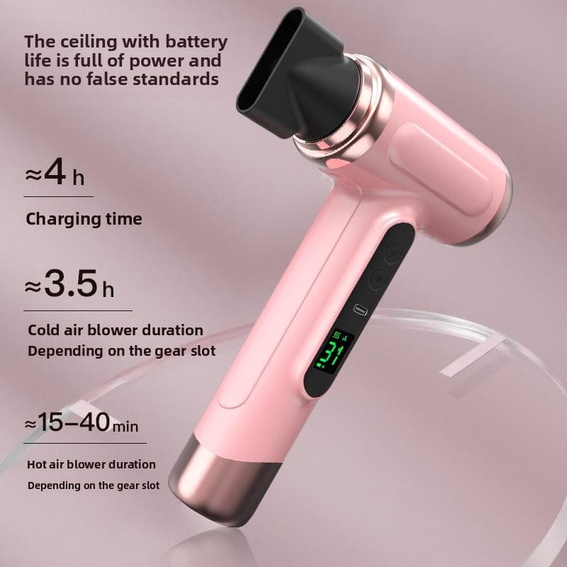 Rechargeable Wireless Hair Dryer, Unplugged Hair Dryer, Art Joint Examination, Painting, Business Trip, Student Dormitory Hair Dryer Chinese packaging pink