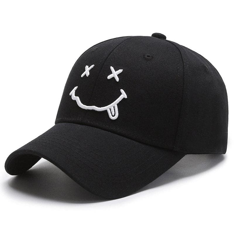 Cartoon Smile Face Baseball Caps For Men Women Kpop Embroidery Snapback Hip Hop Cap Cotton Adjustable Sports Funny Dad Sun Hats 58cm