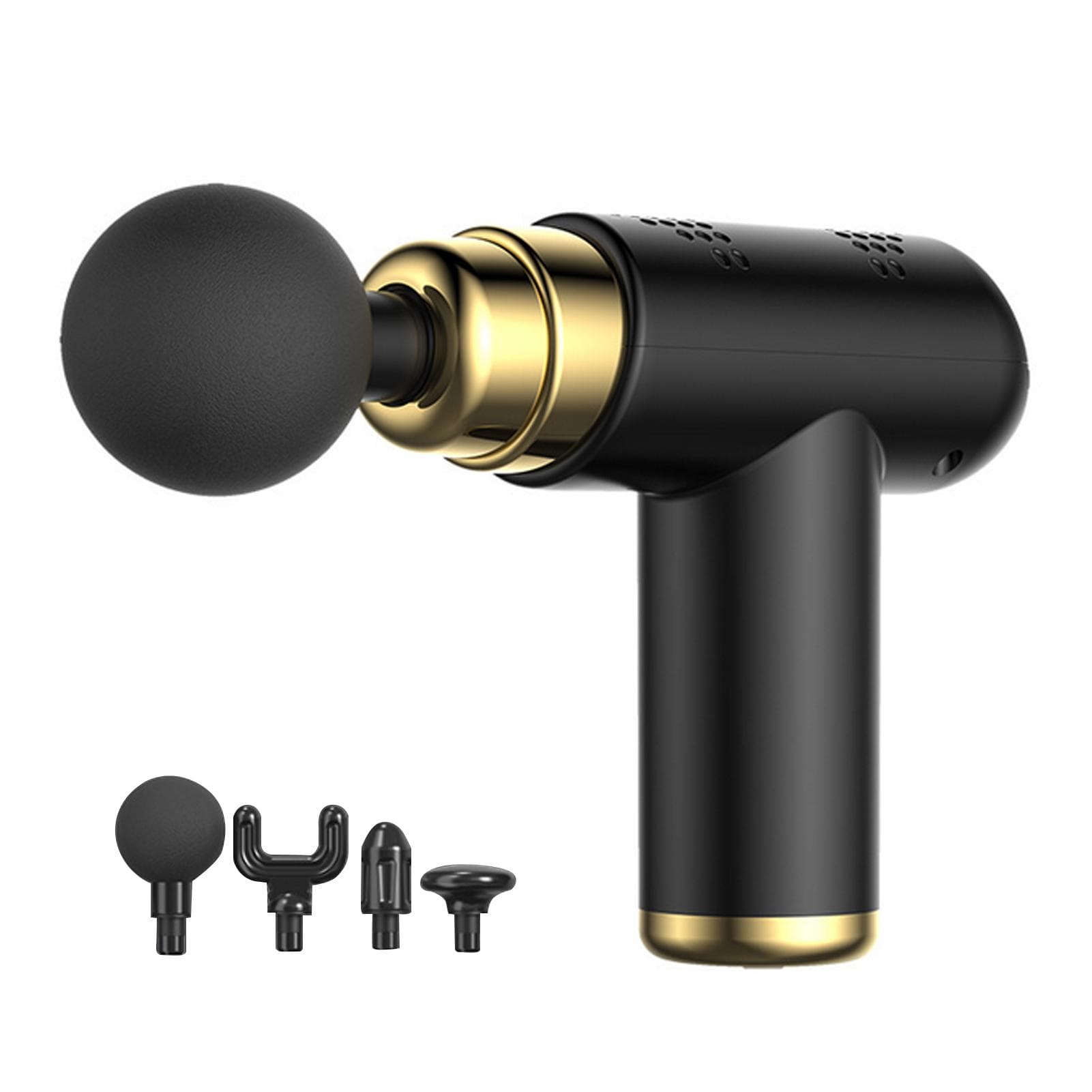 Fascia Massage Gun Muscle Relaxation Massager Portable Handheld Electric Body Massage Gun with 4 black