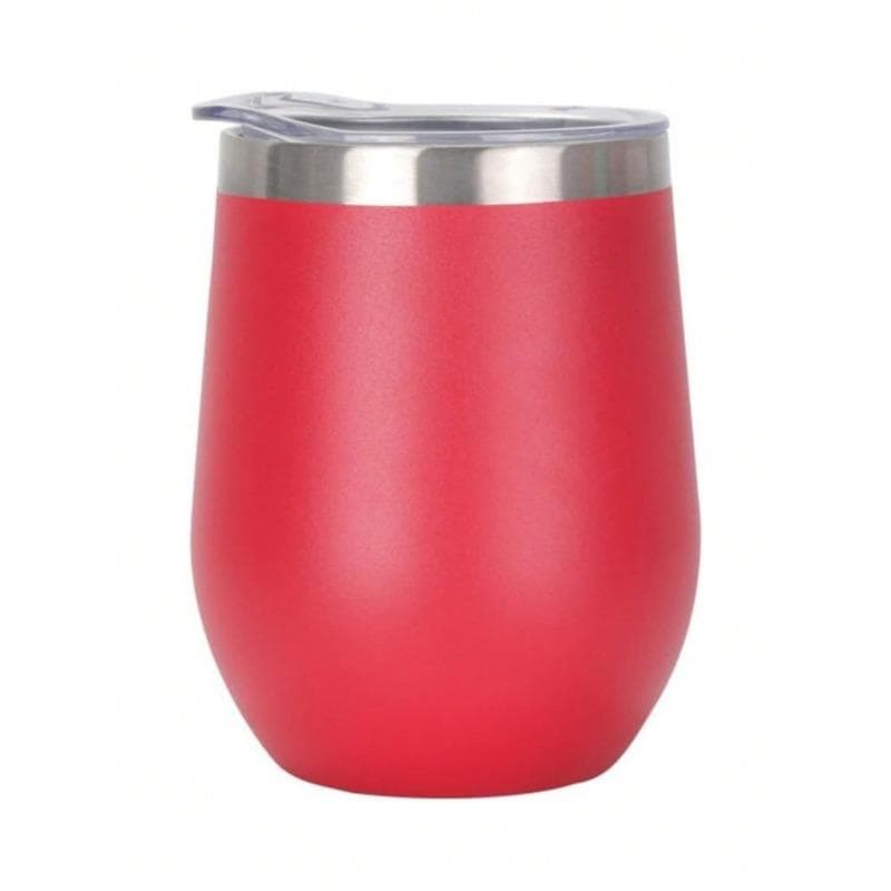 Wine Tumbler With Push Lid, Stemless Insulated Wine Glasses, Double Wall Vacuum Stainless Steel Travel Tumbler Red multicolour