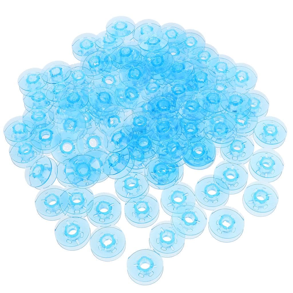 100Pcs DIY Plastic Bobbin Spool for PFAFF Household Sewing Machine 21 x 8mm 21 x 8mm blue