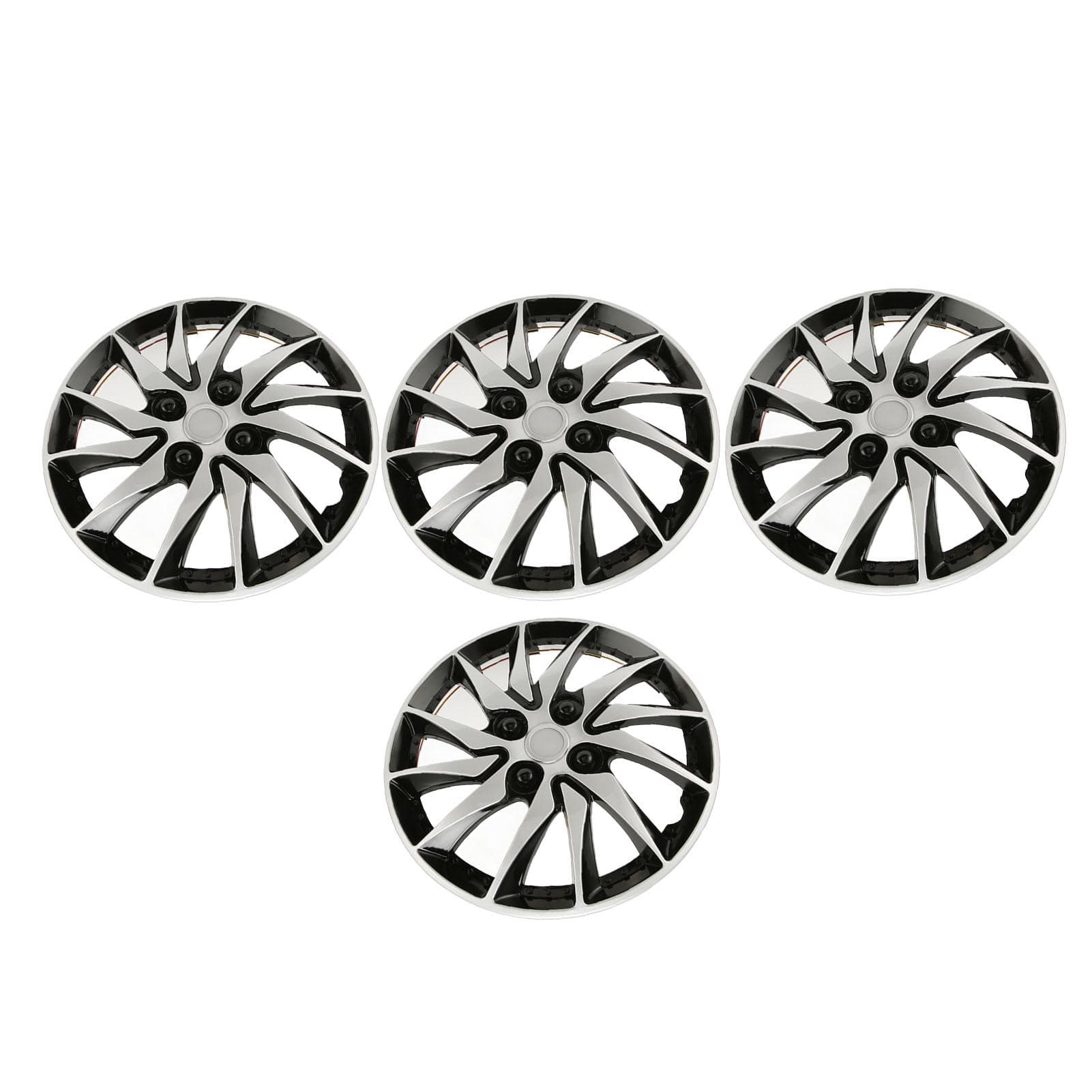 4Pcs Wheels Rim Cover Silver Black High Protection Stylish Sturdy 14 Inch Hubcap Wheel Covers for
