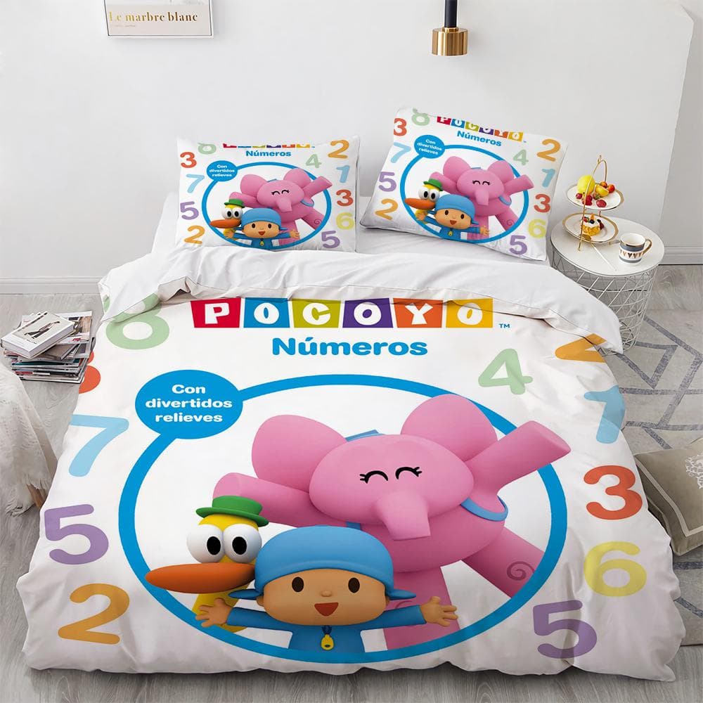 Pocoyo's Bedding Set 3D Printed Duvet Cover&Pillowcase 2/3 Pcs Double Full Queen King Quilt Cover Home Textiles Children's gifts 135x200cm-2pcs