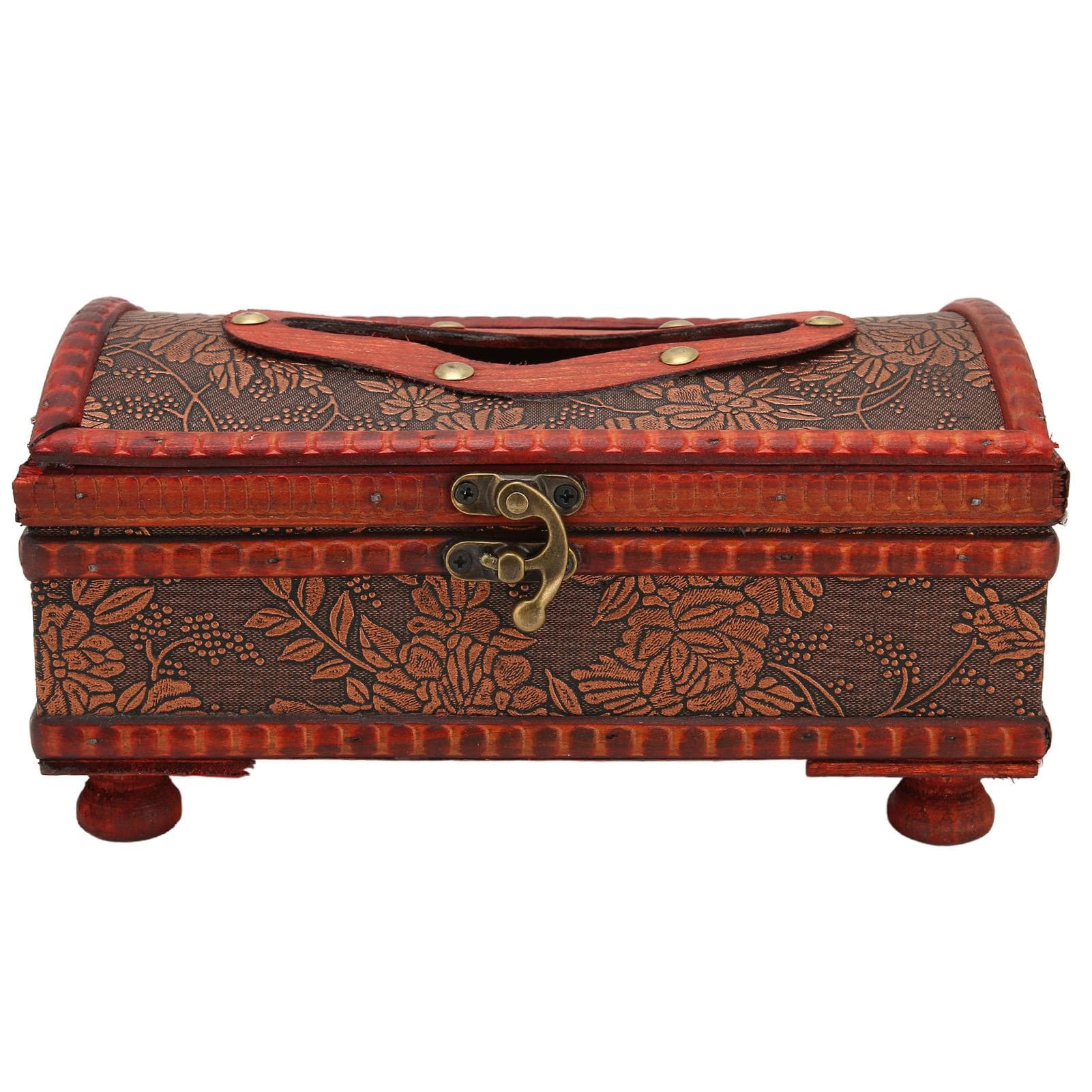 Retro Tissue Paper Box Wooden Beautiful Decorative Towel Napkin Storage Case for Massage Shop