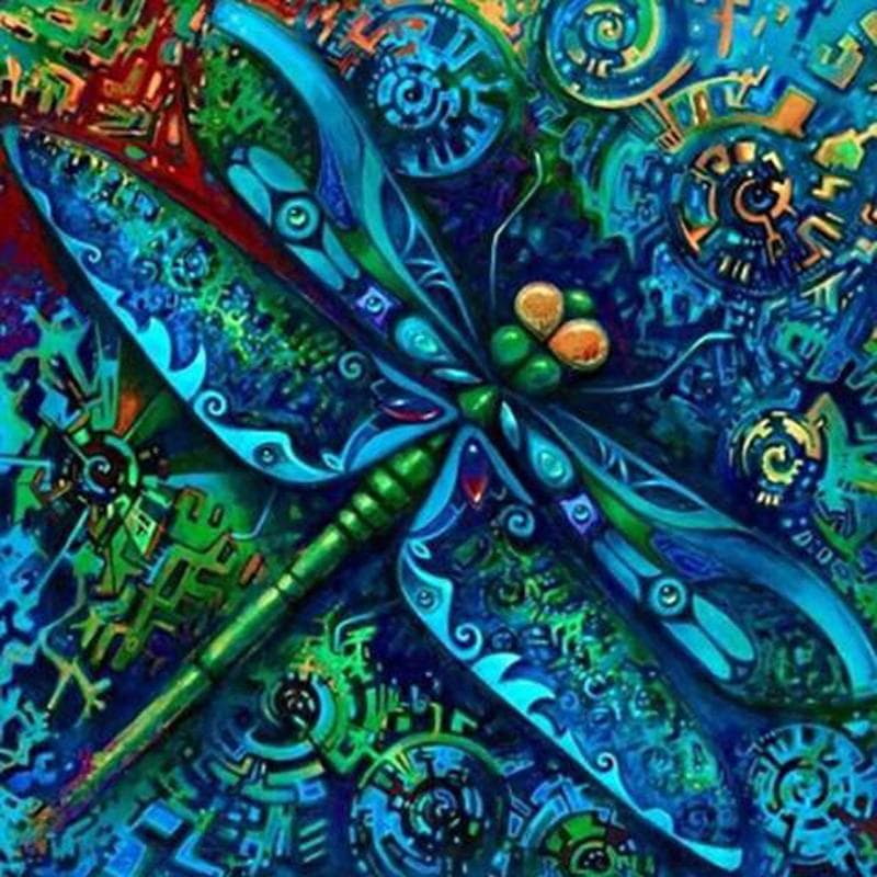 Rhinestones Diamond Mosaic Gift Diy Diamond Embroidery Diamond Painting Colorful Dragonfly Diamond 30x30CM