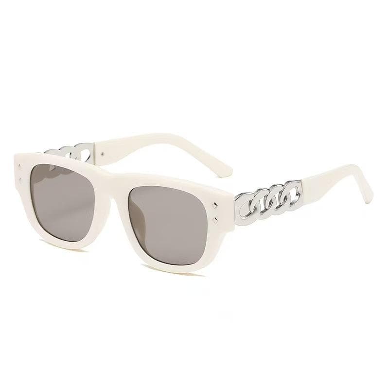 Fashion Square Sunglasses for Men Women with Chain Leg Design UV Protection Travel Fishing Sun Glasses