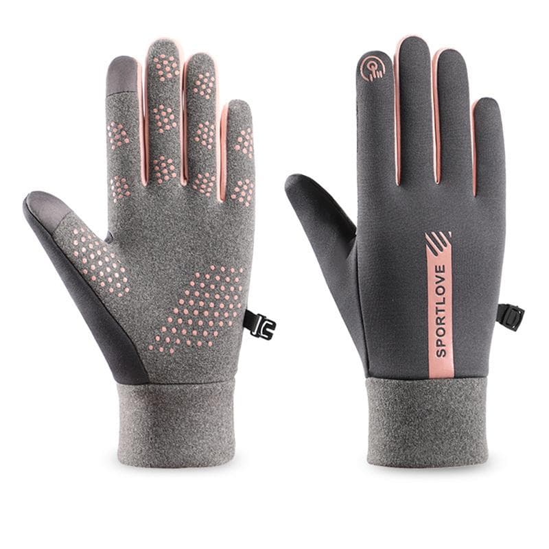 Winter Gloves Women Cycling Bike Thermal Fleece Cold Resistance Windproof Bicycle Warm Outdoor Running Skiing Mittens grey