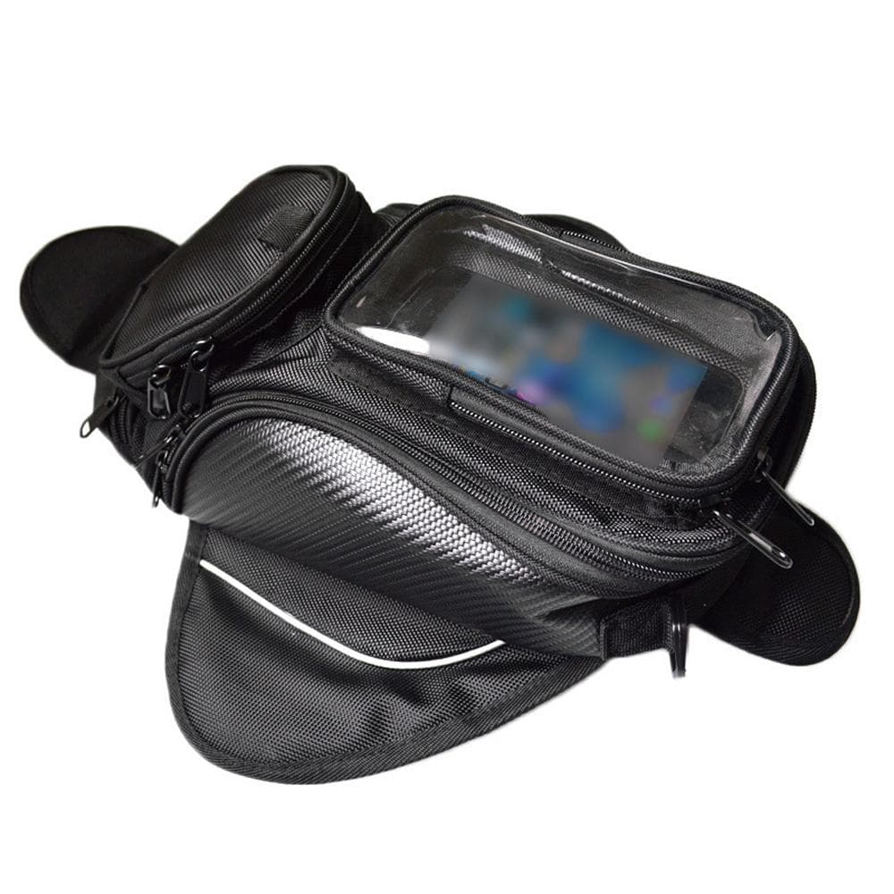 Magnetic Motorcycle Tanks Bag Waterproof 6.5 Inch Touchscreen Phone Pouch Universal Motorcycle black