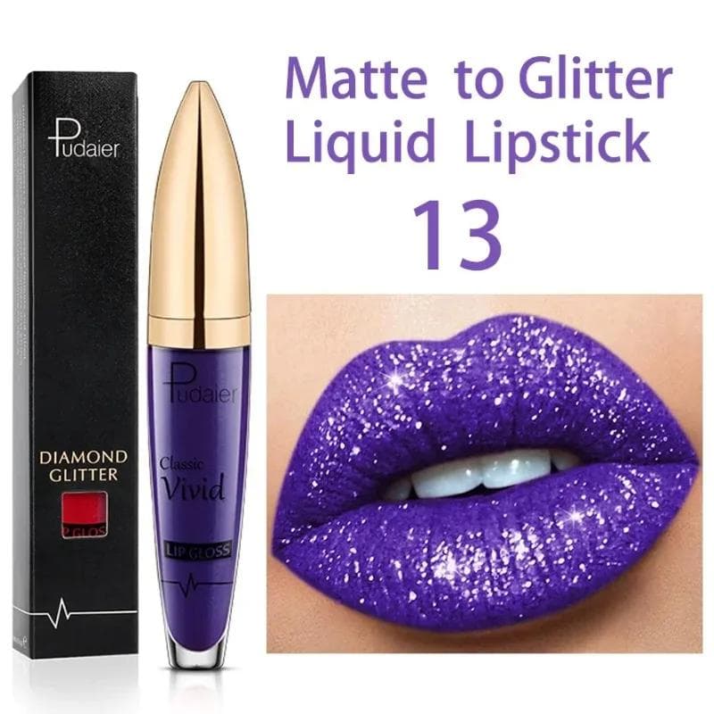 Matte Glitter Liquid Lipsticks Shiny Lip Gloss Waterproof Long Lasting Lipgloss Women Lip Tint Makeup