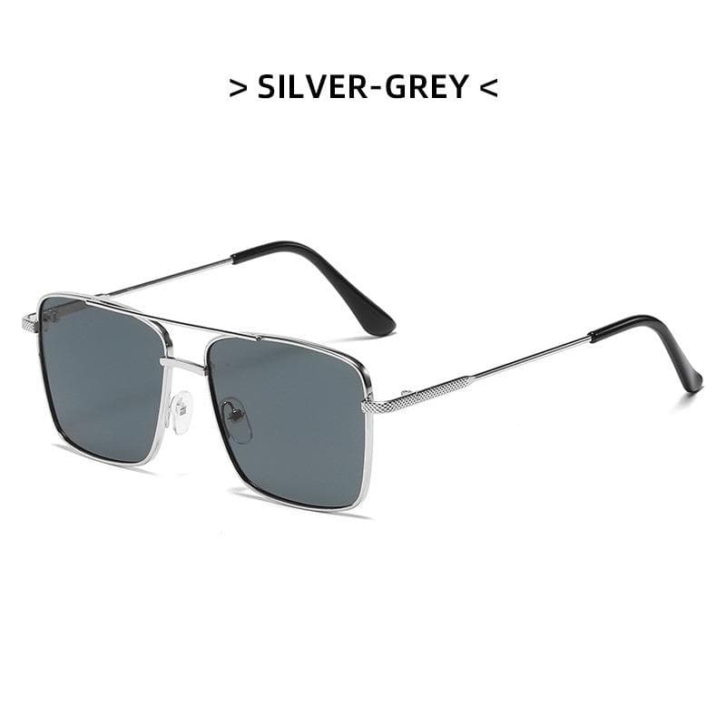 Fashion Retro Sunglasses Double Bridge Metal Frame Ins Personality Irregular Net Red Sunglasses for Men Women