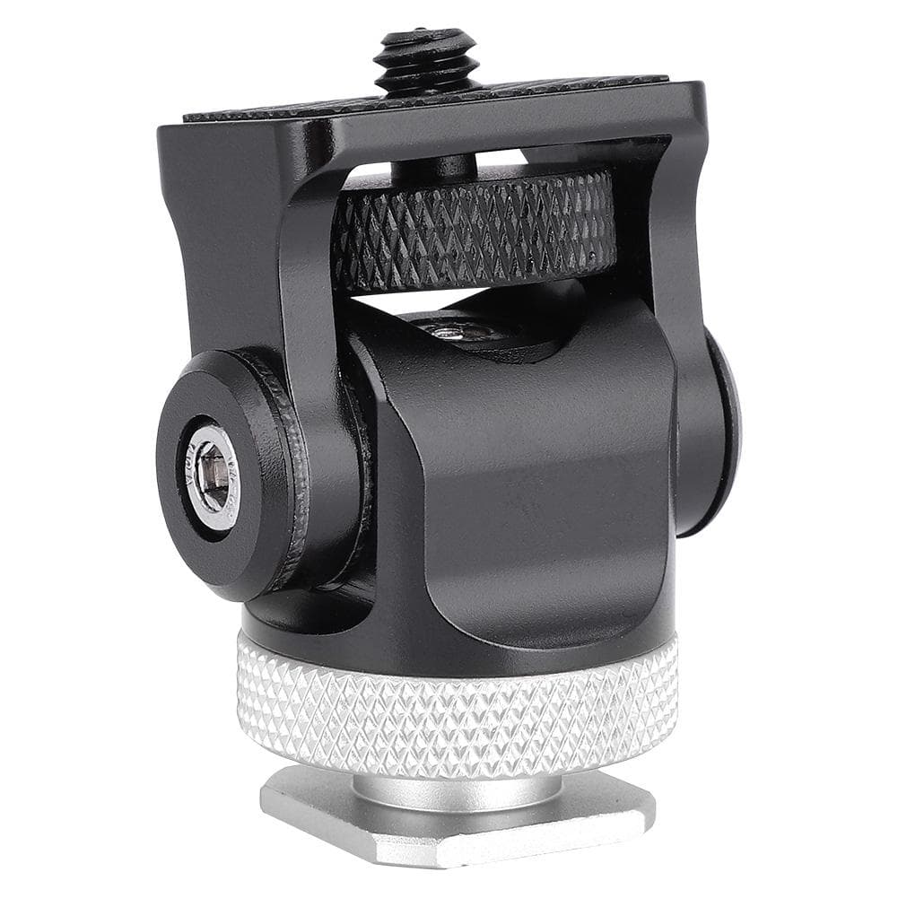 Hot Shoe Mount Monitor Flash Mic Holder 14in Screw Camera Holders Stand Bracket (Black Silver) Black Silver