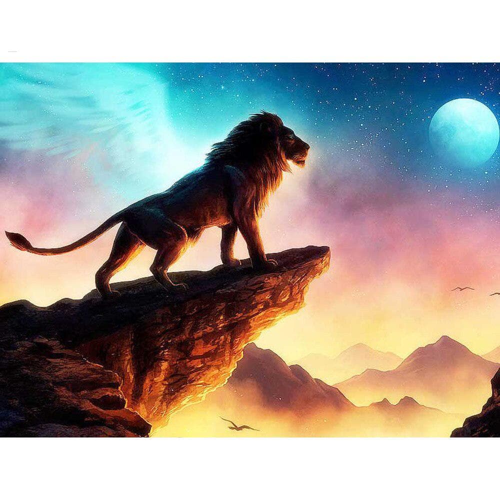 Diamond Painting Cartoon Lion DIY Diamond Embroidery Cross Stitch Rhinestone Mosaic Painting Decor 20X30CM