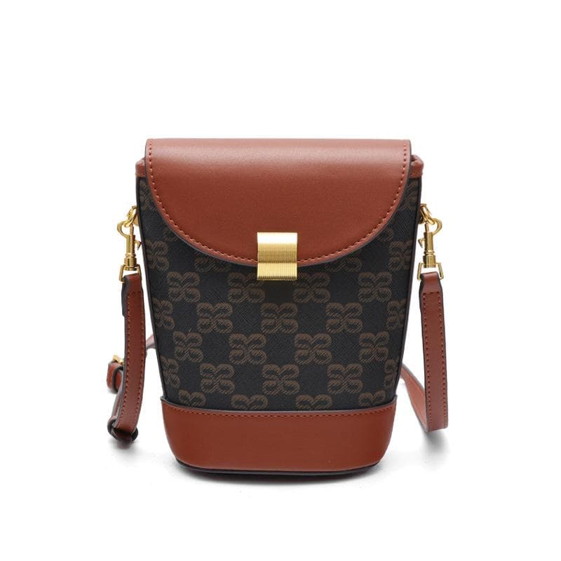 Trendy and Retro Large-capacity Bucket Bag, Women's Patchwork Single-shoulder Bag, High-end, Niche Design Crossbody Bag