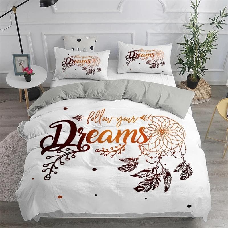 Dream Catcher Bedding Set Elegant Bohemian Duvet Cover Queen Twin Full Ethnic Quilt Cover Single Double King Comforter Bed Cover 200X200cm-3pcs