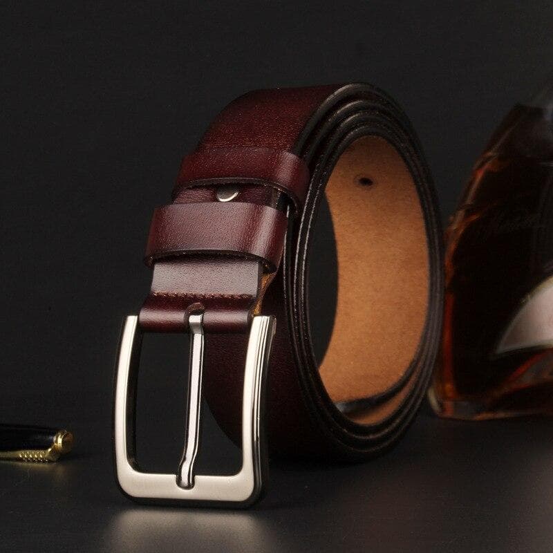 100-170cm Real Cow Genuine Leather Belts for Man High Quality Plus Long Size Male Pin Buckle Waist Belt Strap 100cm dark brown
