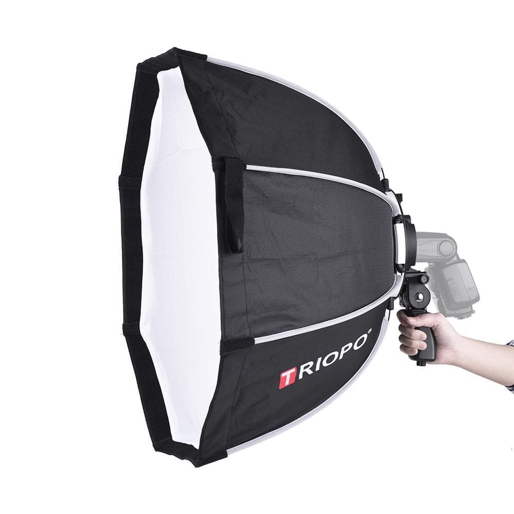 TRIOPO 65cm Foldable 8-Pole Octagon Softbox with Soft Cloth Handle for Godox Yongnuo  On-camera Flash Light