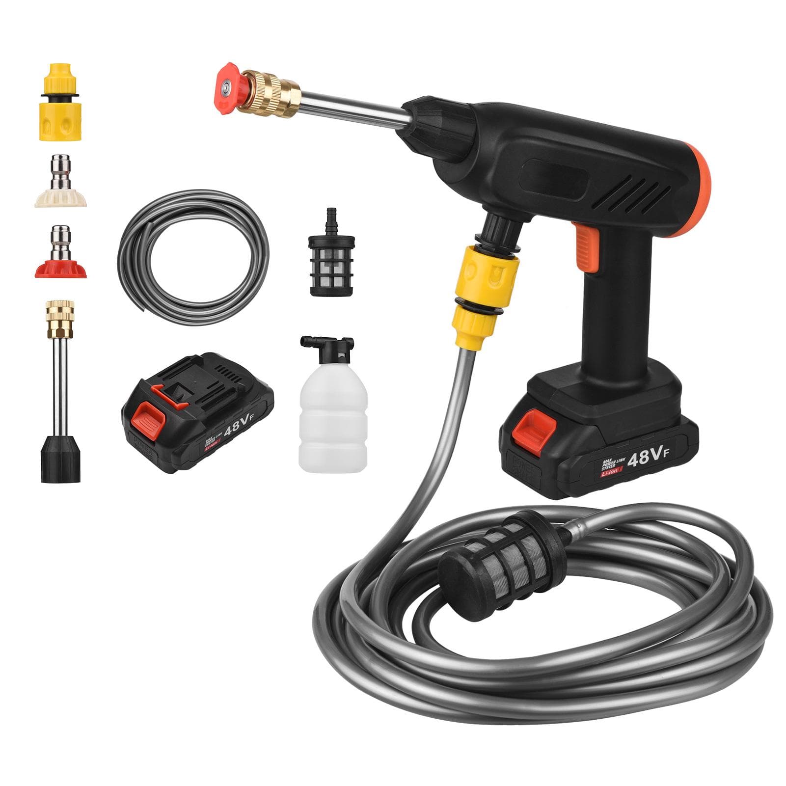 Cordless Pressure Washer 48V 464PSI Portable Power Washer Cleaner Battery Powered High Pressure Car US Plug