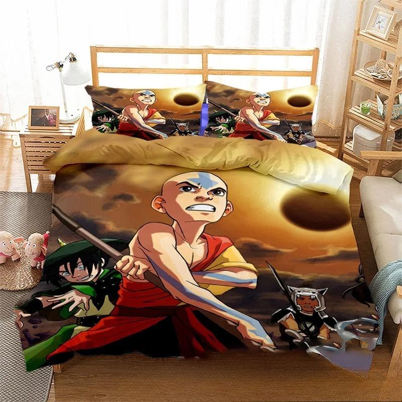 3D Print Avatar The Last Airbender Bedding Set Double Twin King Duvet Cover Comforter Pillowcase Boys Girls Adults Bedroom 264x228cm 3pcs