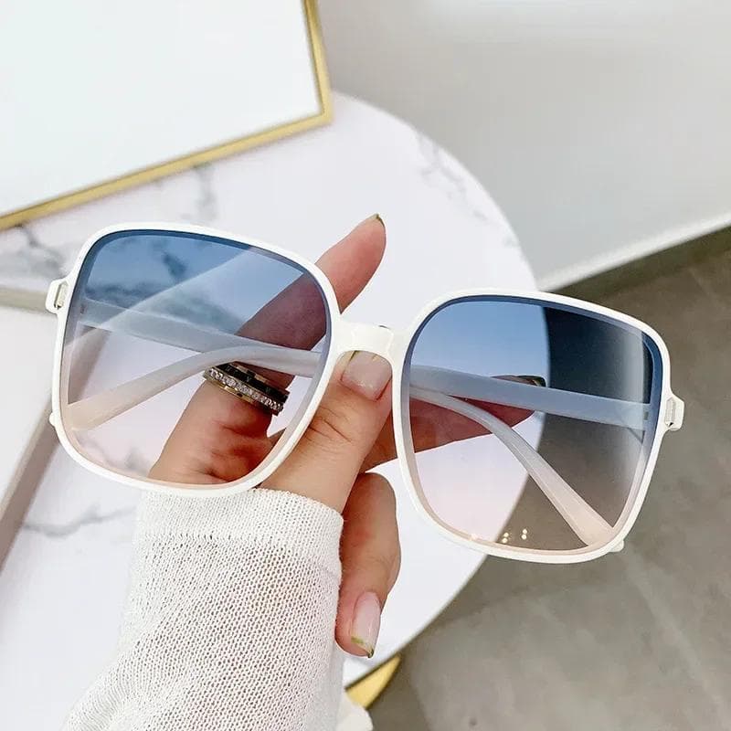New Rice Nail Square Sunglasses Women Fashion UV400 Protection Retro Large Frame Eyewear Goggles AS THE PICTURE