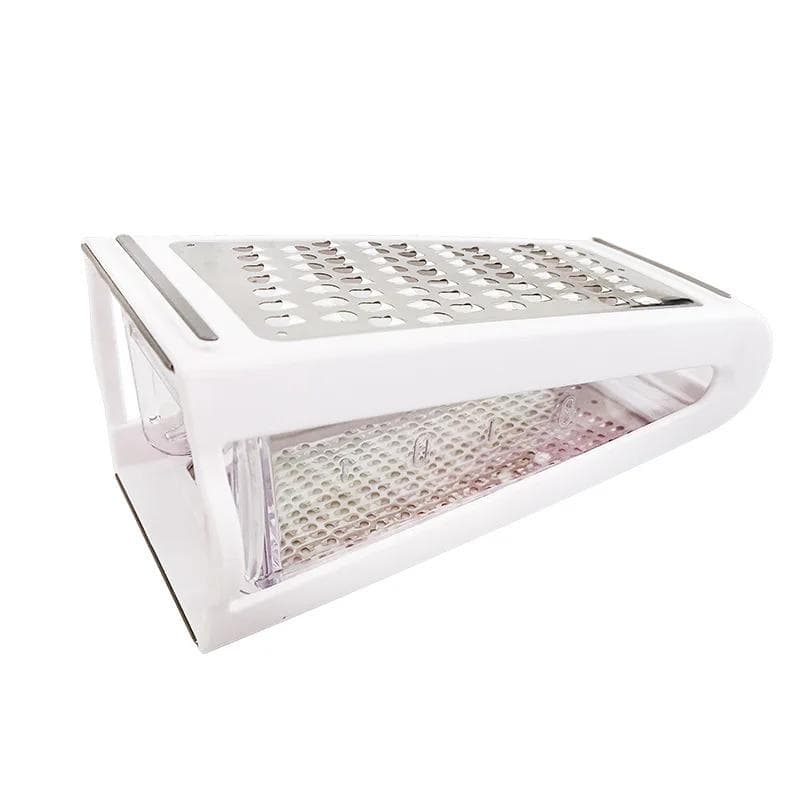 Double-sided Blades Cheese Vegetables Grater Carrot Cucumber Slicer Cutter Box Container Kitchenware Stainless Kitchen Tools white