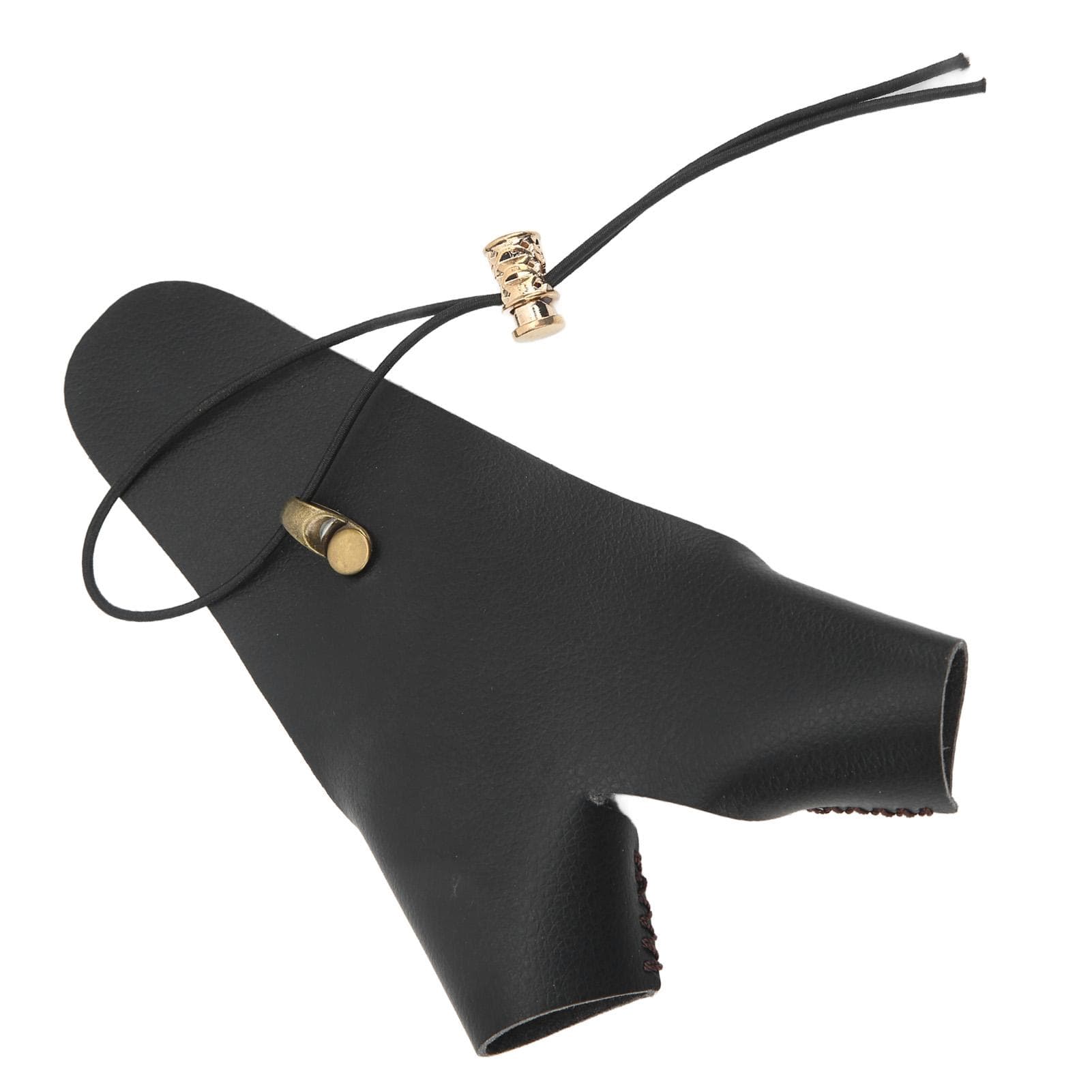 Archery Hand Guard Protector PU Leather Adjustable Shooting Hand Guard Glove for Traditional black