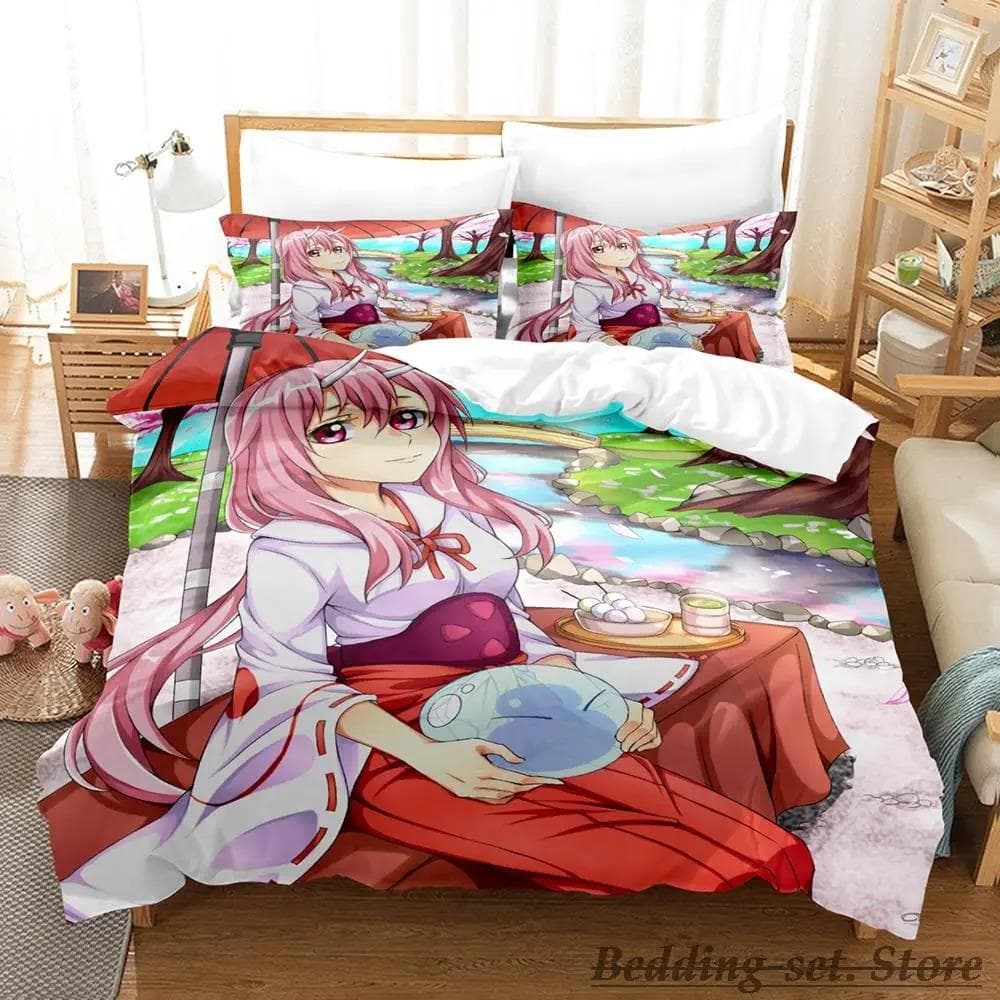 Rimuru Tempest Bedding Set Single Twin Full Queen King Size Bed Set Adult Kid Bedroom Duvetcover Sets Anime Kawaii US Twin 172x218cm