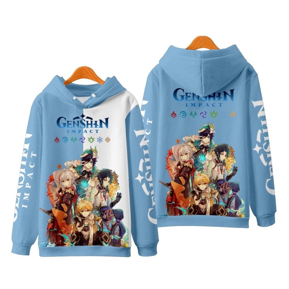 Hot Genshin Impact Hoodies Anime Game 3D Print Streetwear Men Women Oversized Sweatshirts Hoodie Harajuku Kids Pullover Clothing XL