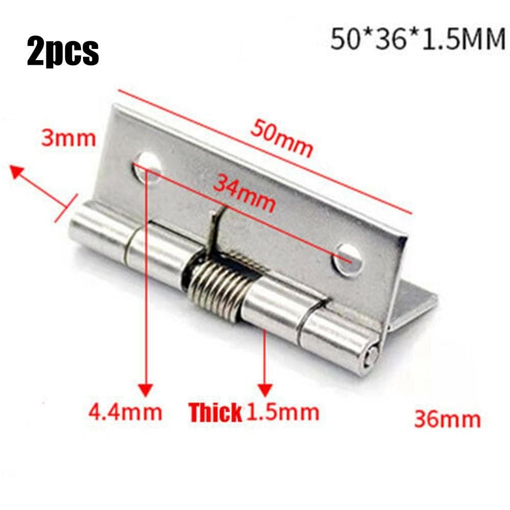 2pcs Self Closing Stainless Steel Spring Door Hinge Hardware 1/1.5/2/2.5/3/4Inch 2 Inch