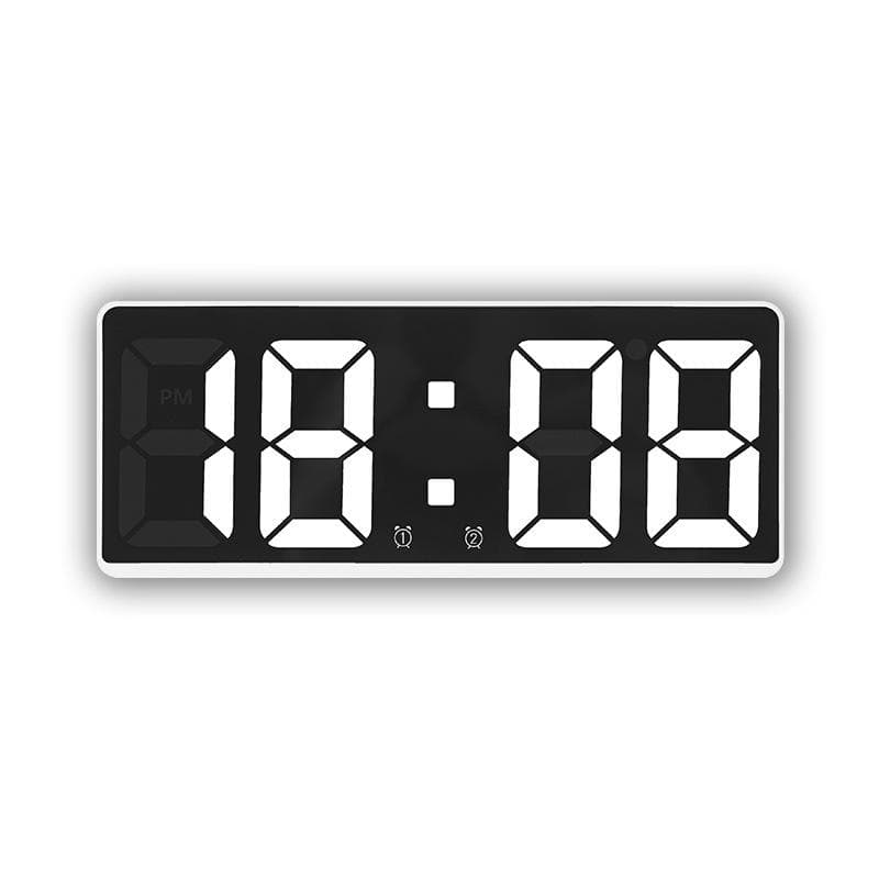 Voice Control Digital Alarm Clock Teperature Snooze Night Mode Desktop Table Clock 12/24H Anti-disturb Funtion LED Clocks Watch white